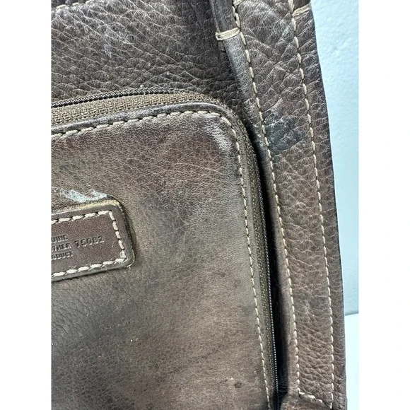 Vintage Fossil 1954 Crossbody Genuine Leather Bag Organizer Dark Brown 75082 - Picture 6 of 16